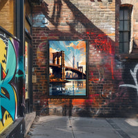 Brooklyn Bridge at Sunset Urban or Cityscape Poster