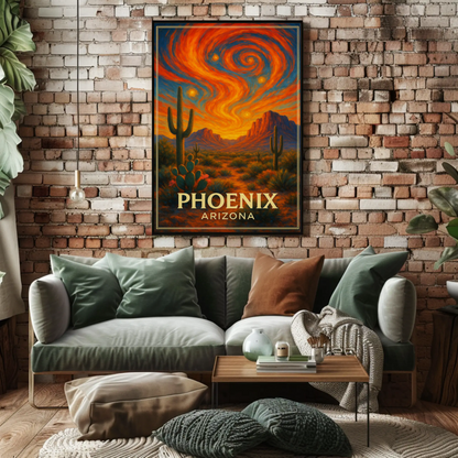 Phoenix Arizona Starry Desert Sky Travel Poster