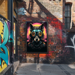 Futuristic Wolf Pilot Adventure Art Futuristic Sci-Fi Poster