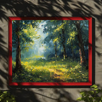 Serene Impressionist Forest Scene Art Poster