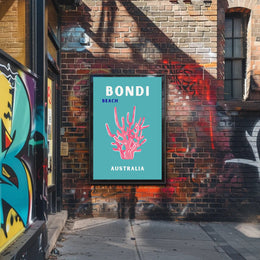 BONDI BEACH AUSTRALIA Tropical Vibes Travel Poster PosterGoat