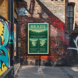 Brazil's Natural Wonders Vintage Travel Poster Art