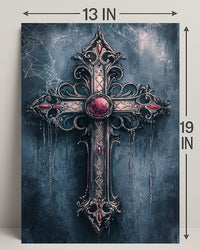 Gothic Cross With Jewels Poster