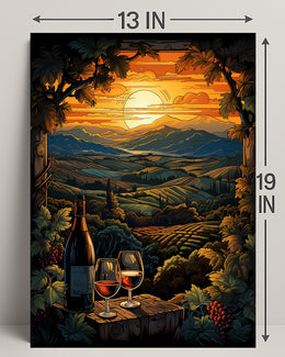 Sunset Vineyard Serenity Poster