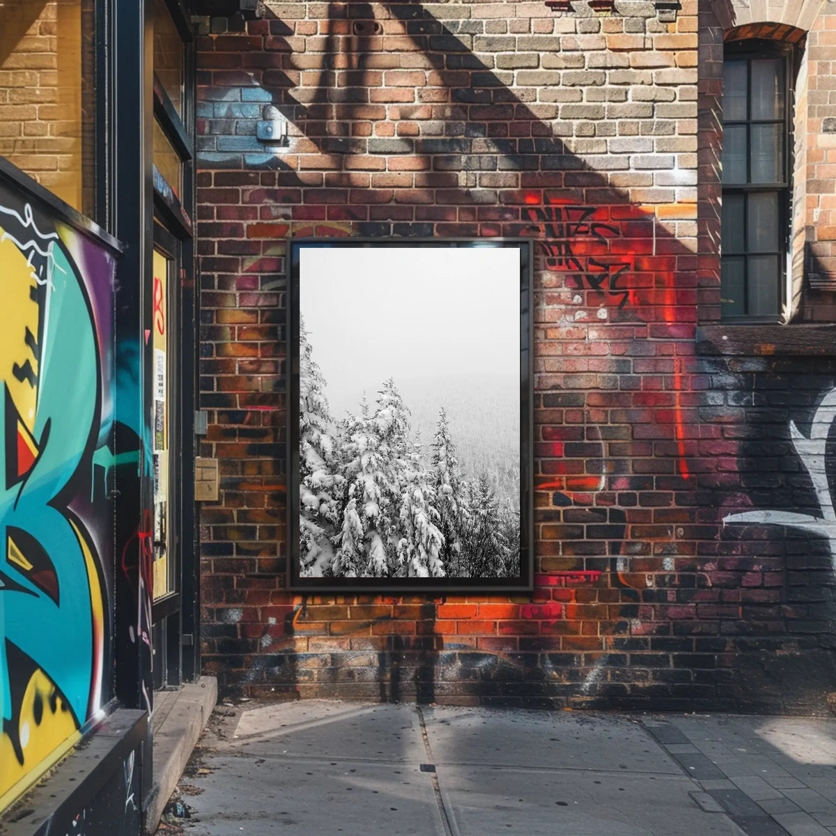 Serene Winter Landscape with Snow-Covered Pines National Park Poster