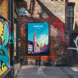 Munich New Town Hall Travel Poster