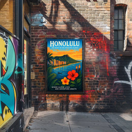 Honolulu The Heart of the Hawaiian Islands Poster