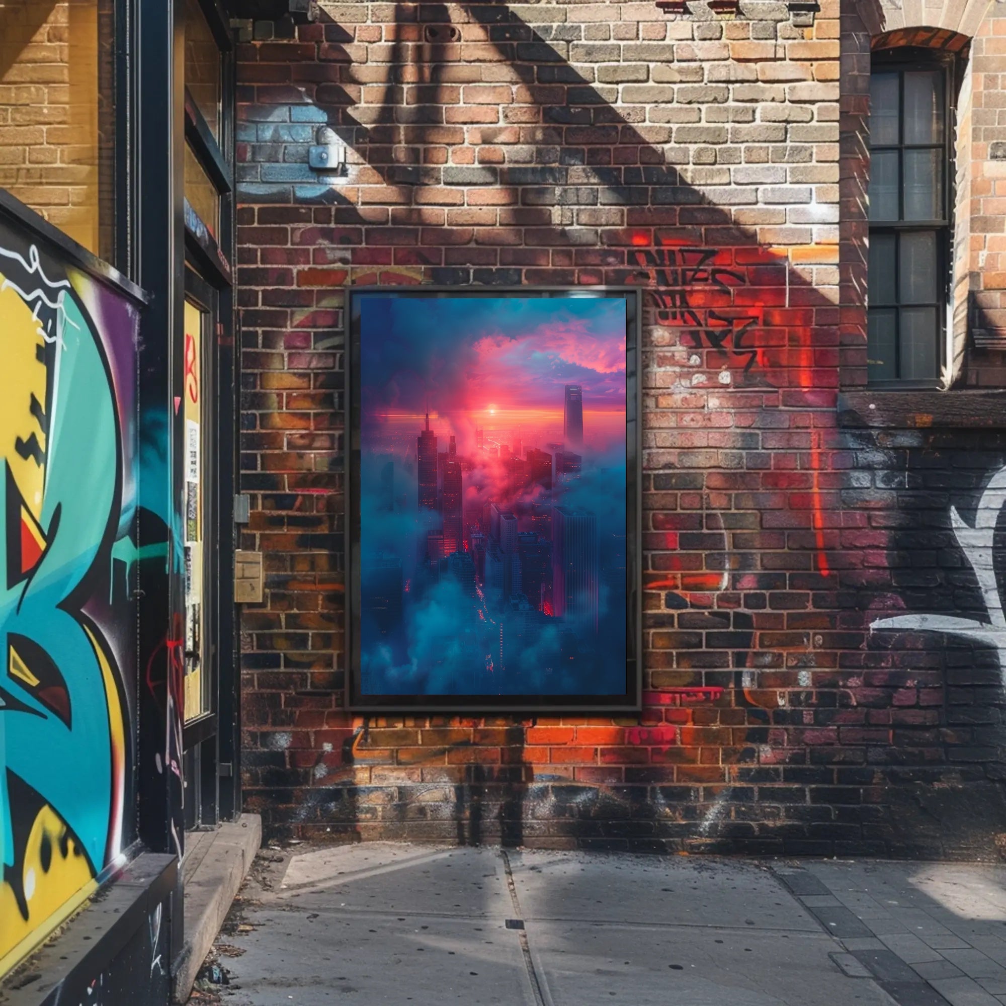 Futuristic Cityscape at Sunset - Urban or Cityscape Poster PosterGoat