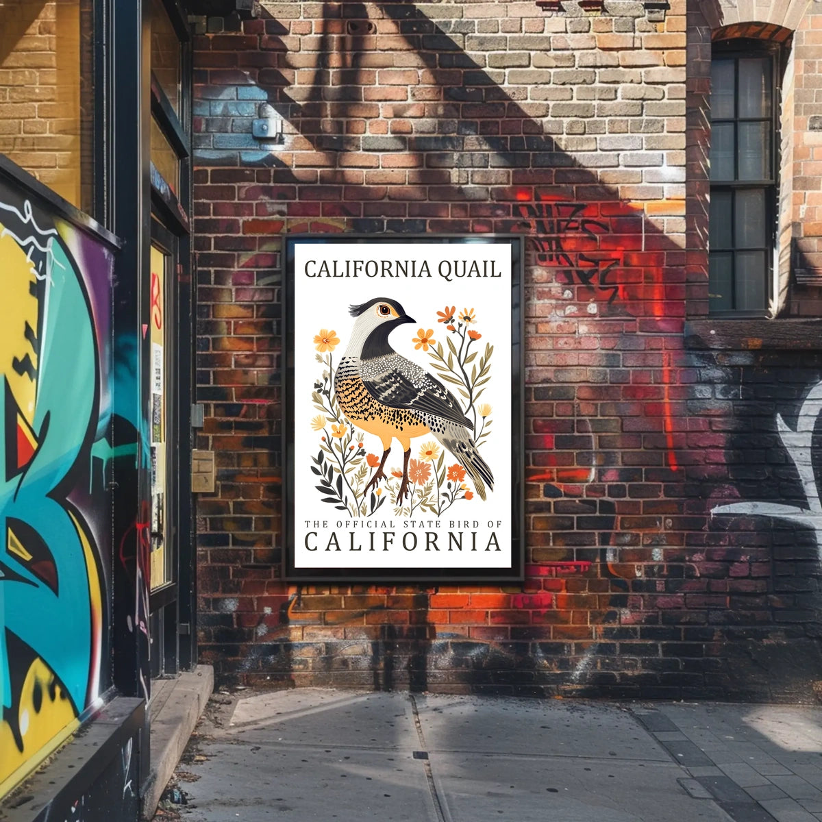 California Quail Art Poster: Celebrate State Pride