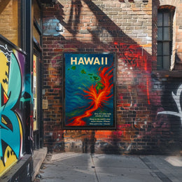 Hawaii Volcano Adventure: Vibrant Tropical Art Poster