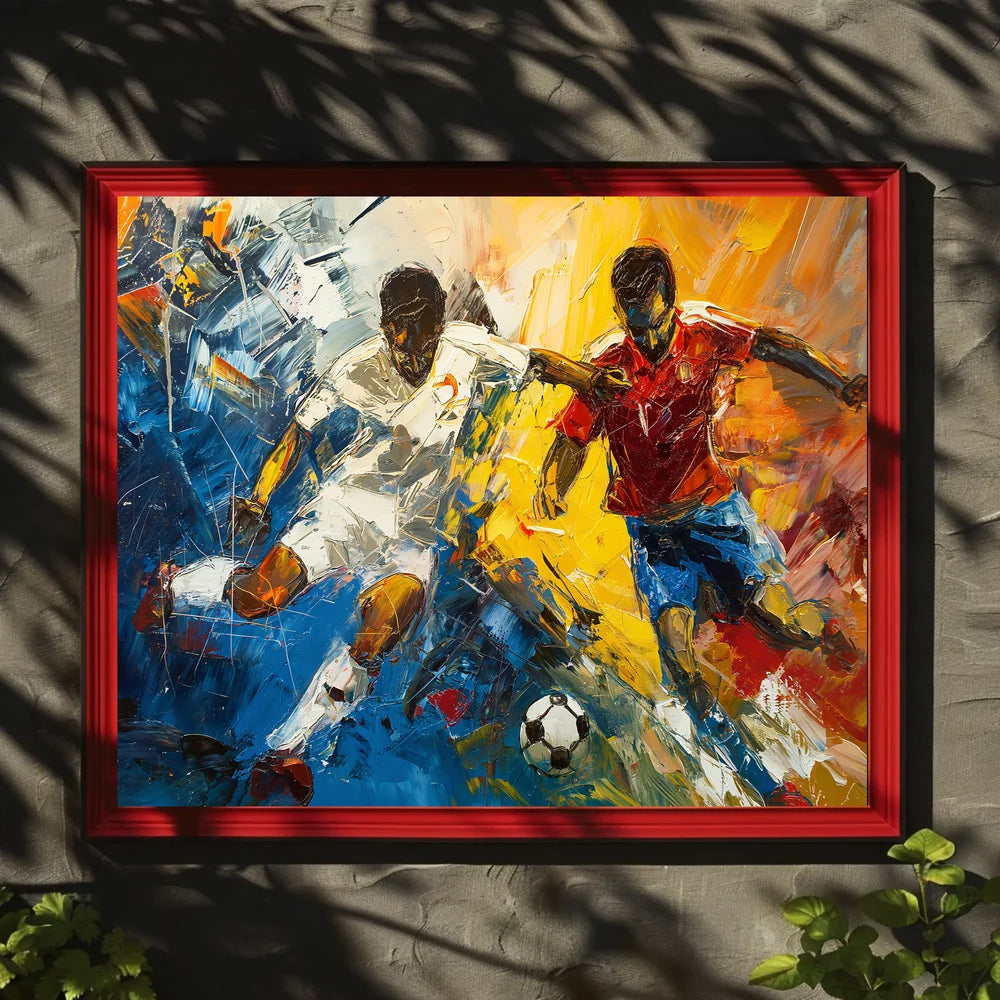 Dynamic Soccer Match Abstract Art Poster Print