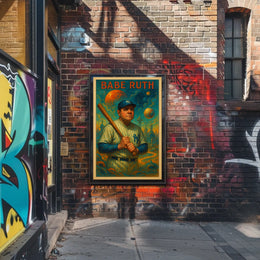Babe Ruth Iconic Baseball Legend Poster