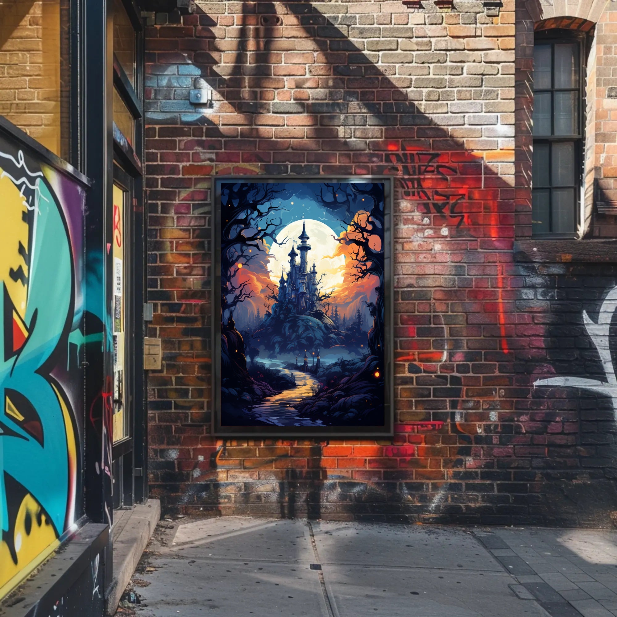 Enchanted Castle Under The Moon Poster