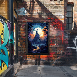 Enchanted Castle Under The Moon Poster