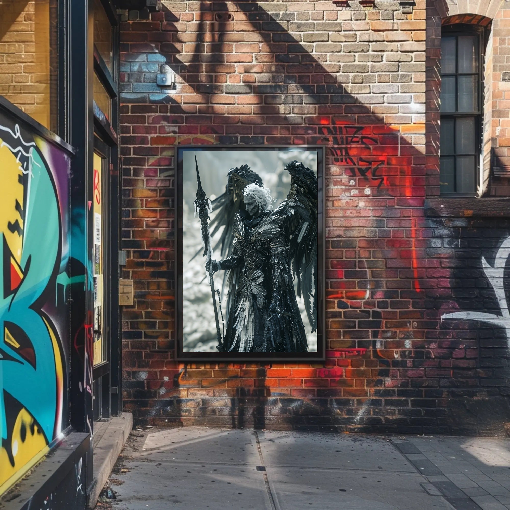 Mystical Warrior: Winged Guardian in Fantasy Poster PosterGoat