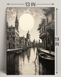 Moonlit Venetian Canal Poster