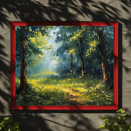 Serene Forest Impressionist Art Poster for Tranquility