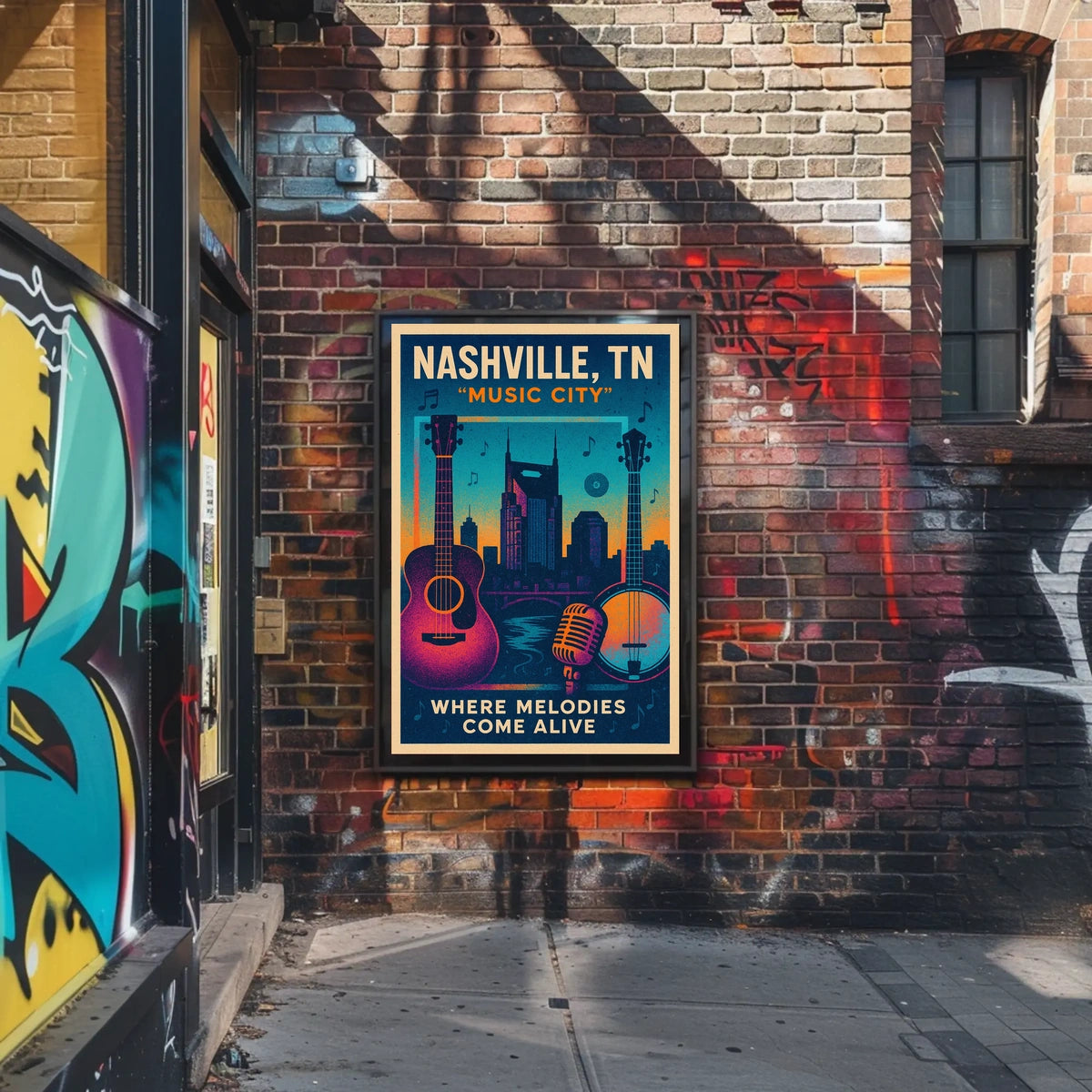 Nashville, TN Music City Poster
