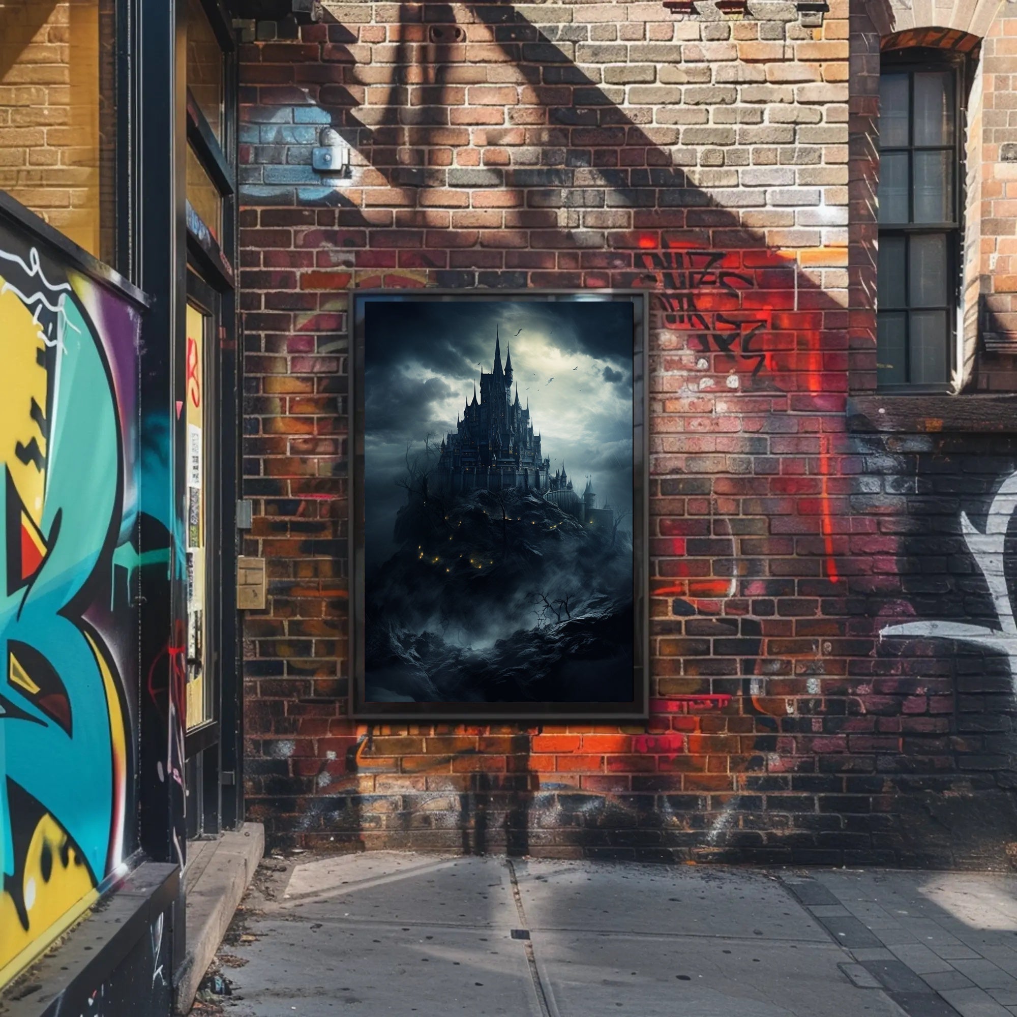 Mysterious Castle On A Stormy Night Poster