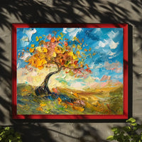 Vibrant Autumn Tree Impressionistic Art Poster Print