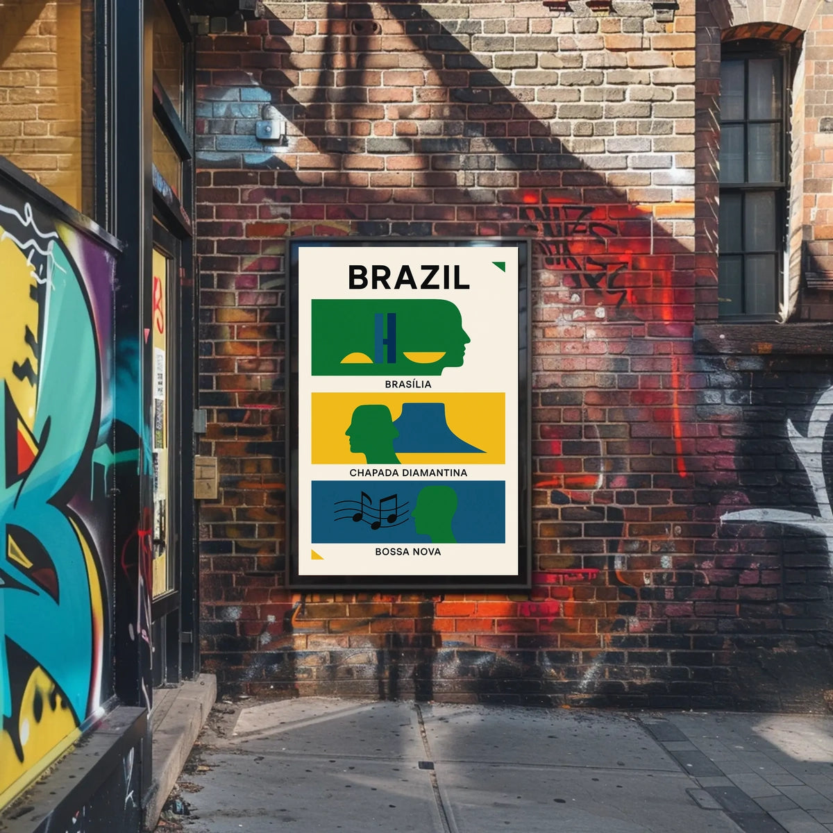 Brazilian Art Poster: Modern Abstract Cultural Tribute