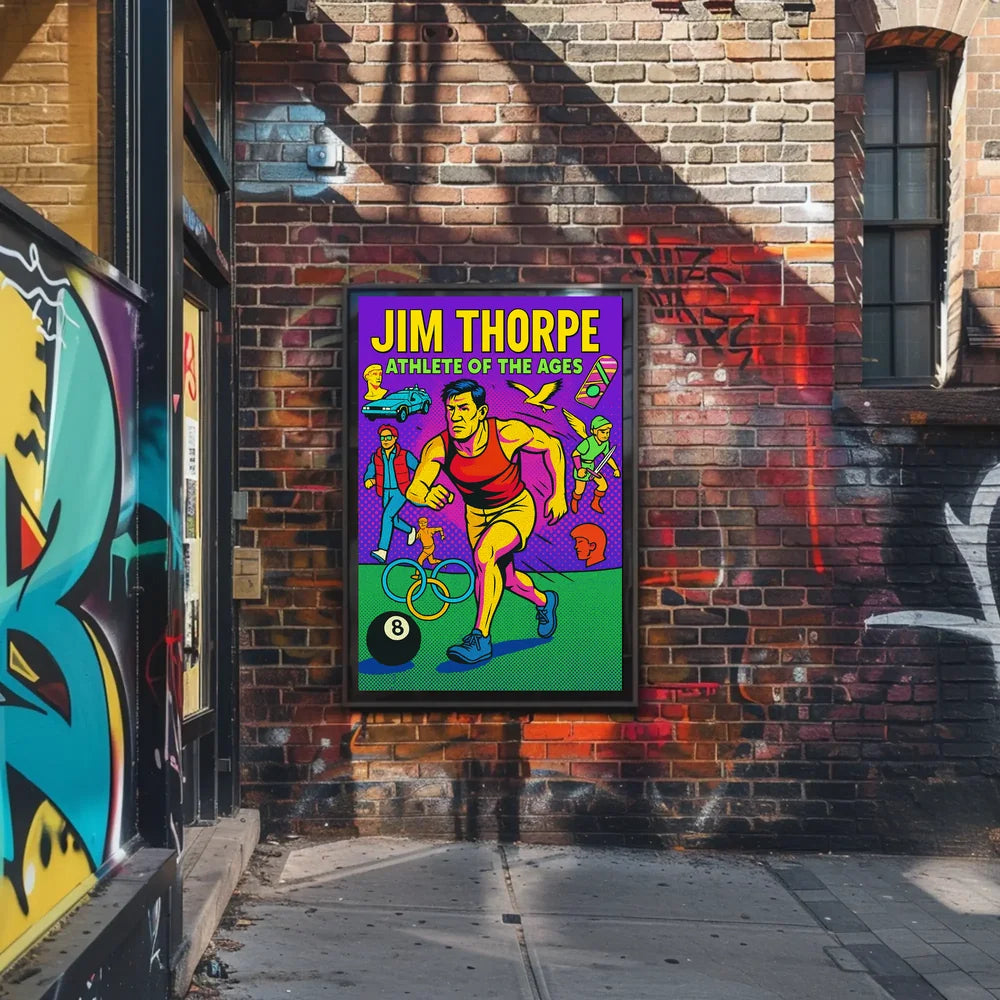 Jim Thorpe Retro Pop Sports Poster
