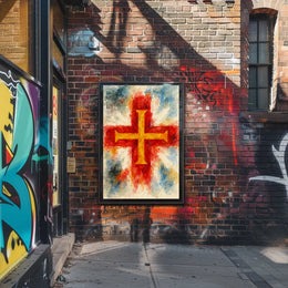 Vibrant Cross Poster