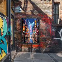 Neon Cityscape At Night Poster