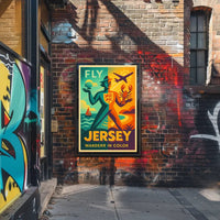 Jersey Adventure Awaits in Vibrant Travel Poster PosterGoat