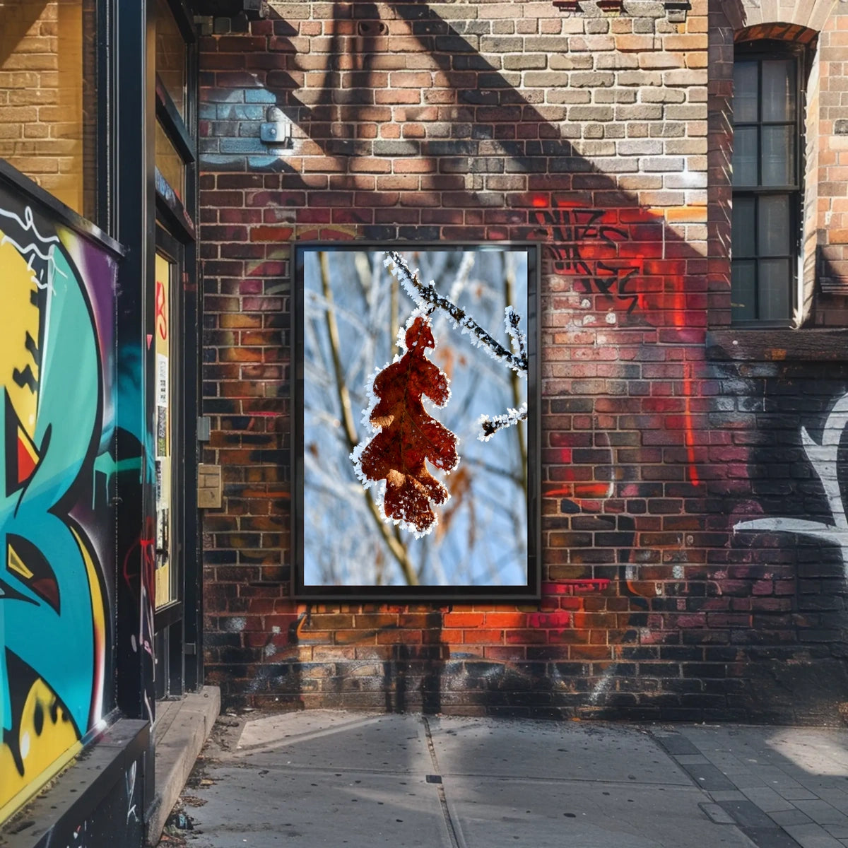 Frosty Leaf In Winter Poster