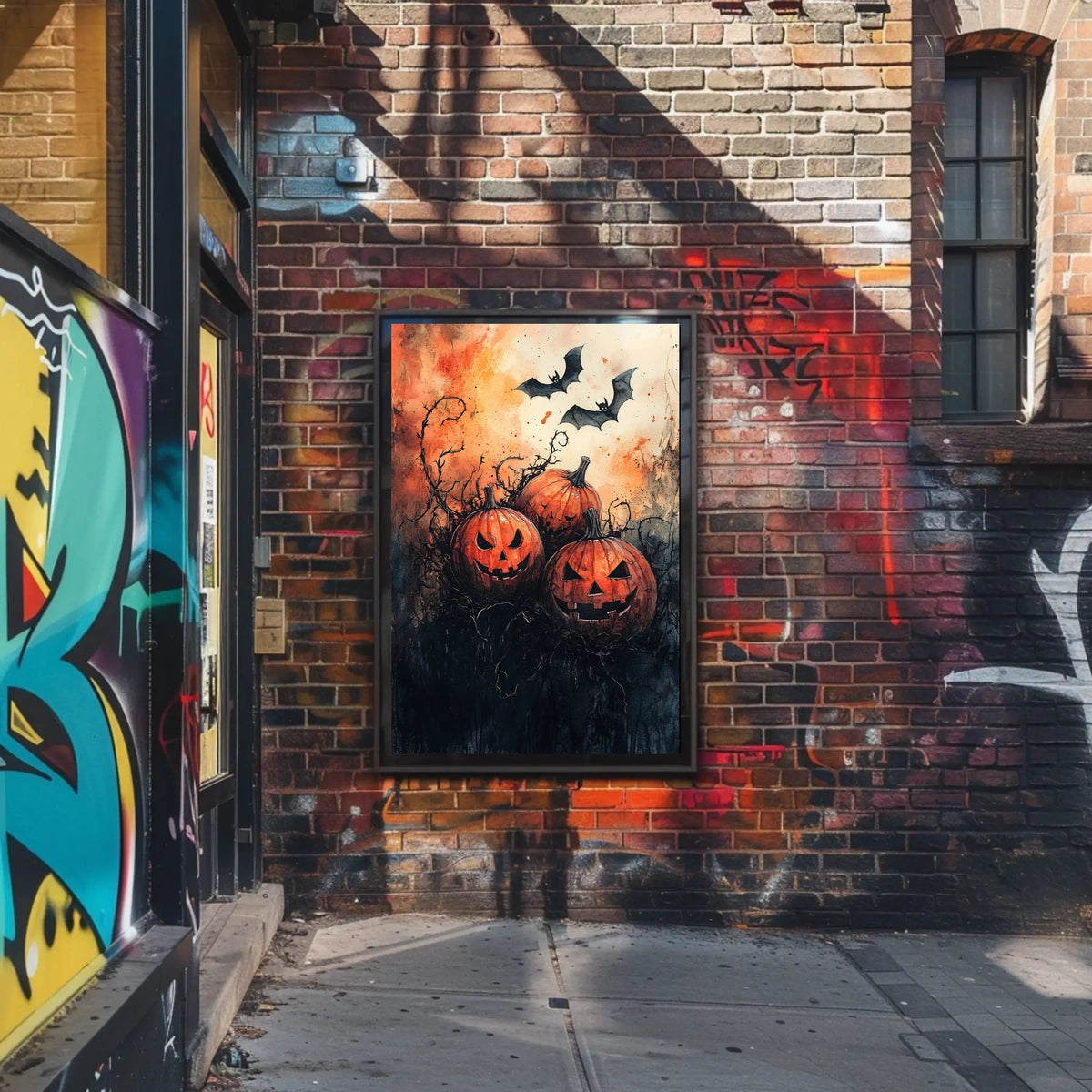 Halloween Pumpkins Spooky Vibes Artistic Poster