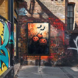 Halloween Pumpkins Spooky Vibes Artistic Poster