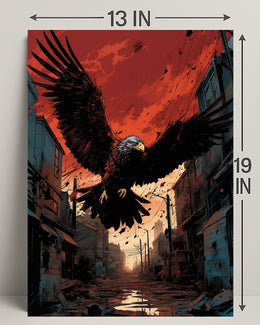 Majestic Eagle In Urban Ruins Poster PosterGoat