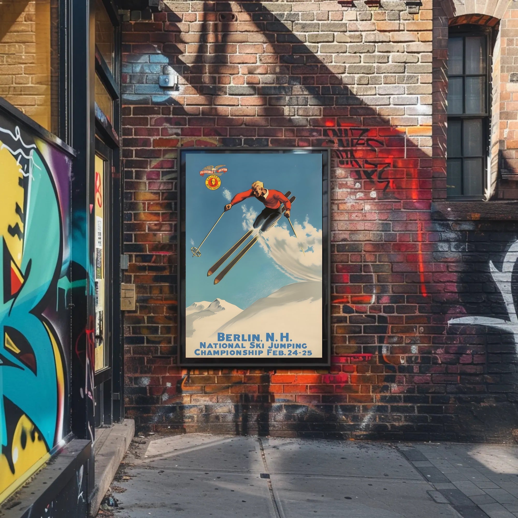 Ski Jumping Championship Vintage Sports Poster PosterGoat