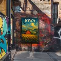 Iowa Where Fields Meet Horizons Poster