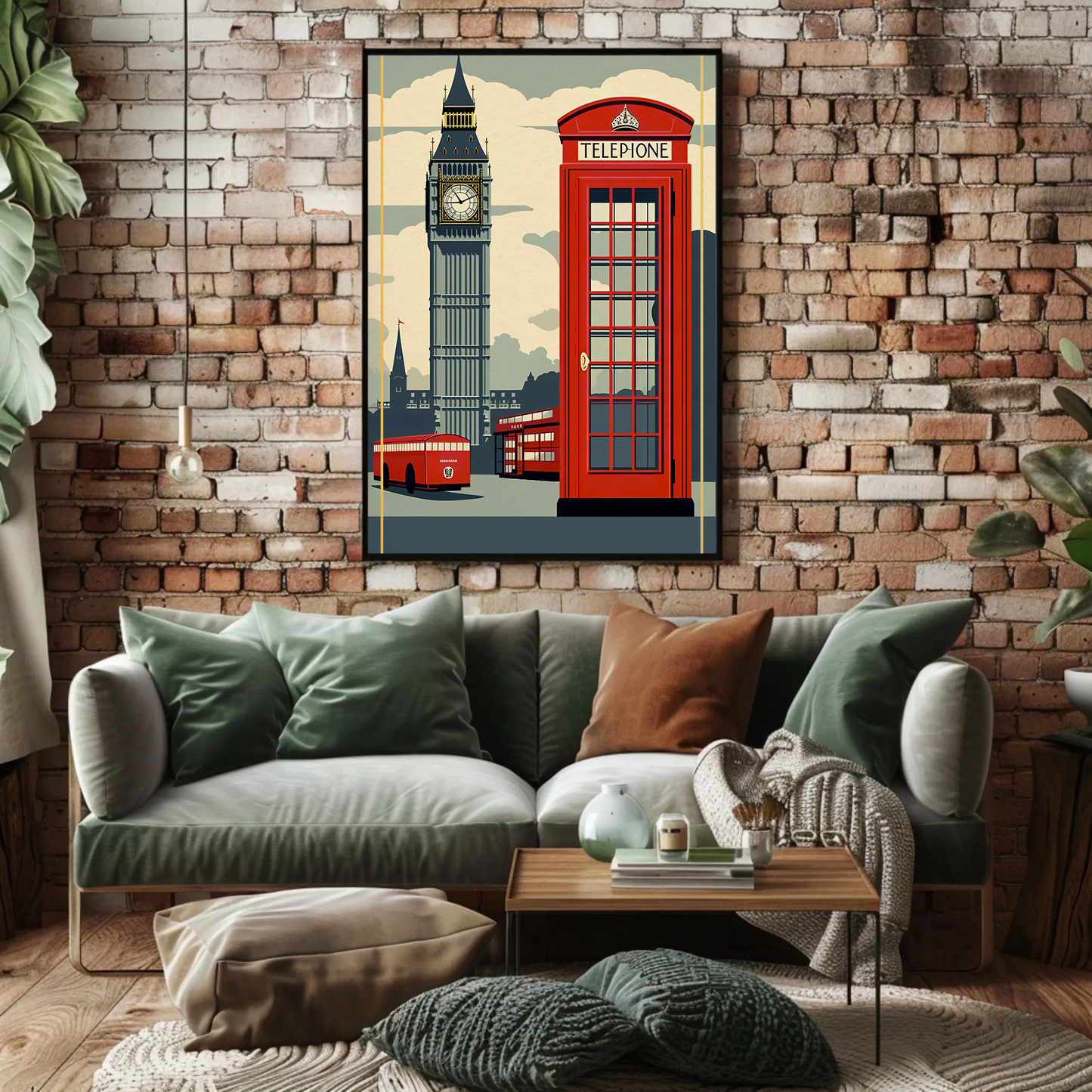 London Red Phone Booth Big Ben Travel Poster