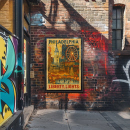 Philadelphia Liberty Lights Poster