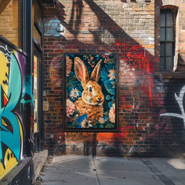 Enchanted Rabbit in Bloom Wall Art Print