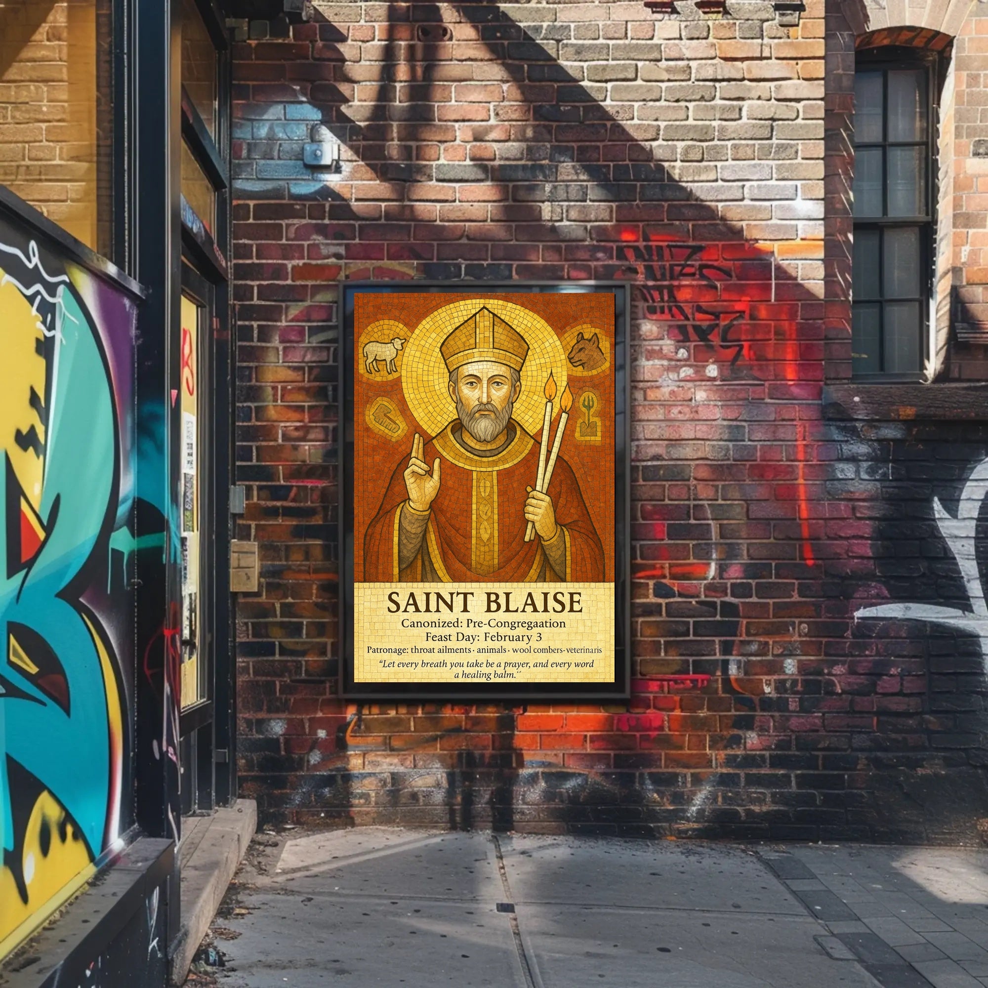 Saint Blaise Patron of Throat Ailments Poster PosterGoat