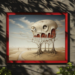 Imaginative Landscape Surreal Organic Architecture Artistic Poster