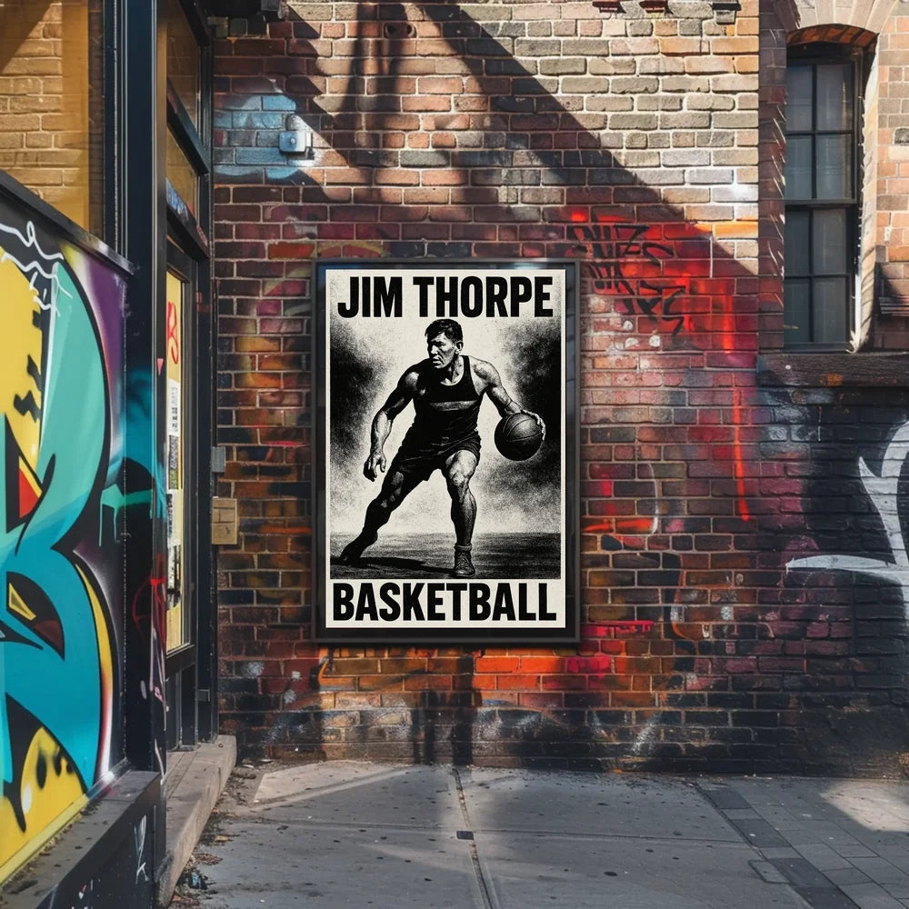 Dynamic Basketball Action Stylized Art Poster