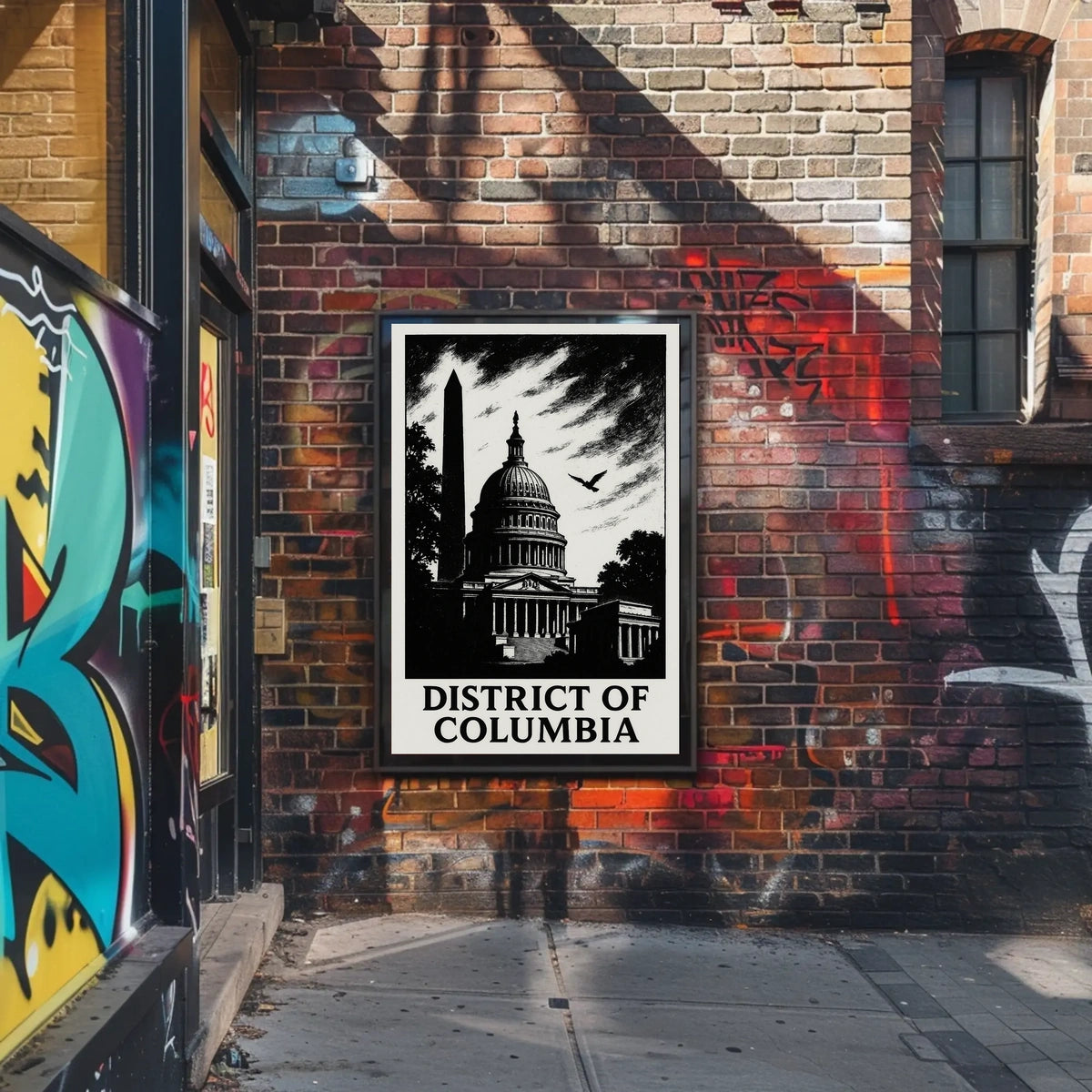 District of Columbia Capitol Silhouette Poster