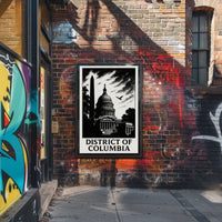 District of Columbia Capitol Silhouette Poster