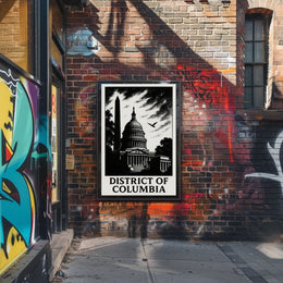 District of Columbia Capitol Silhouette Poster