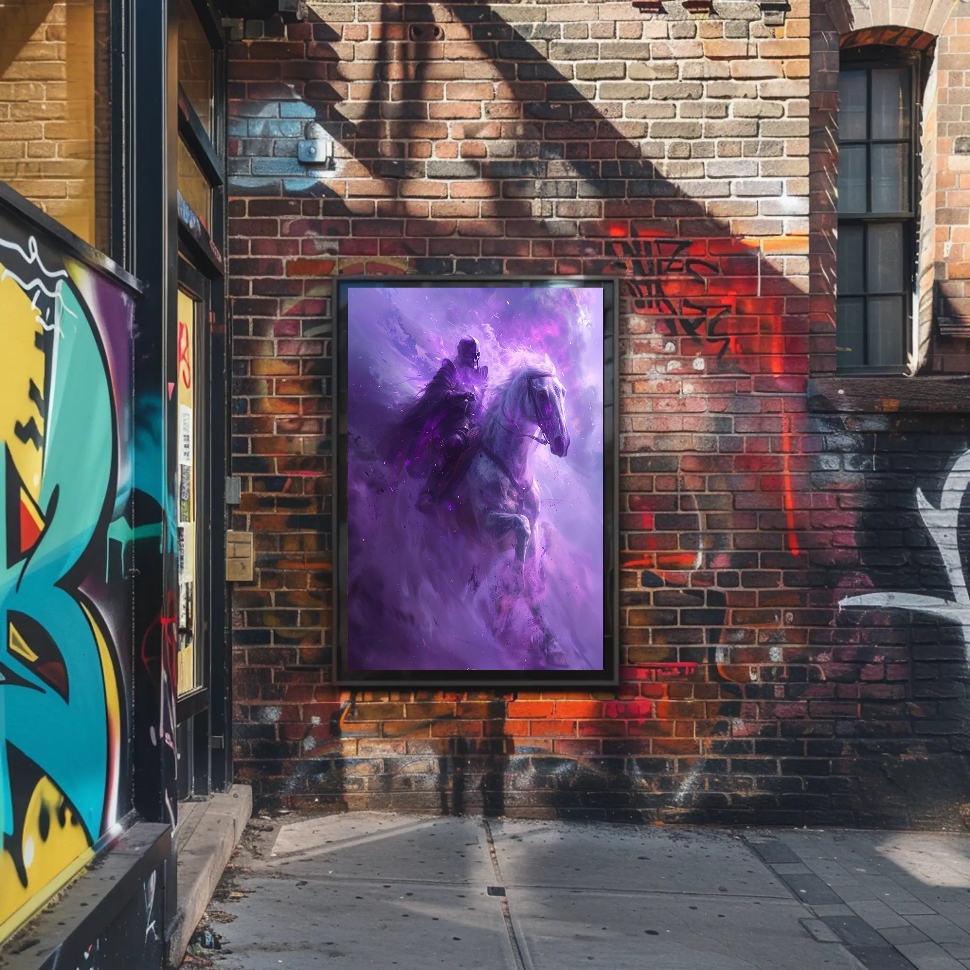 Dark Rider On Spectral Horse Fantasy or Mythology Poster PosterGoat
