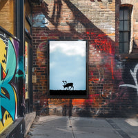 Silhouette Of A Reindeer Poster