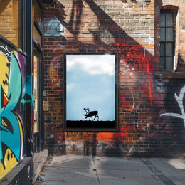 Silhouette Of A Reindeer Poster