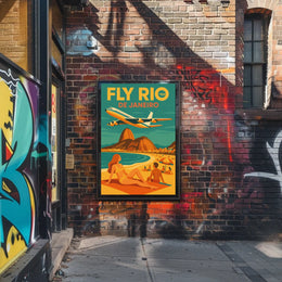 Travel to Rio de Janeiro Retro Travel Poster