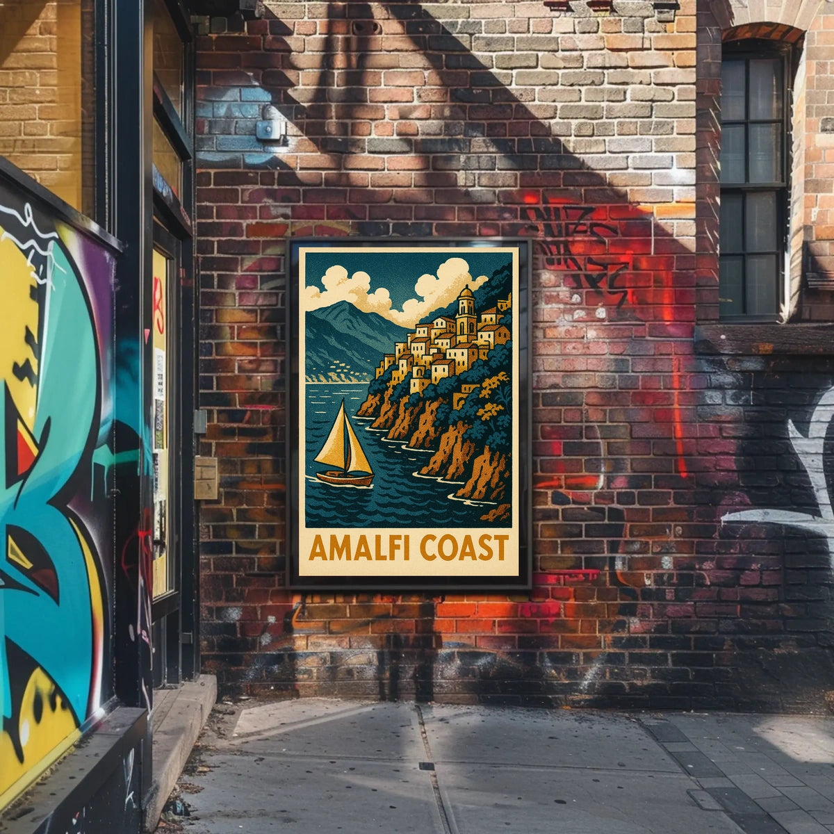 Amalfi Coast Travel Poster 18x24 Coastal Wall Art Print