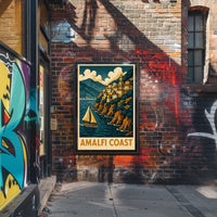Amalfi Coast Travel Poster 18x24 Coastal Wall Art Print